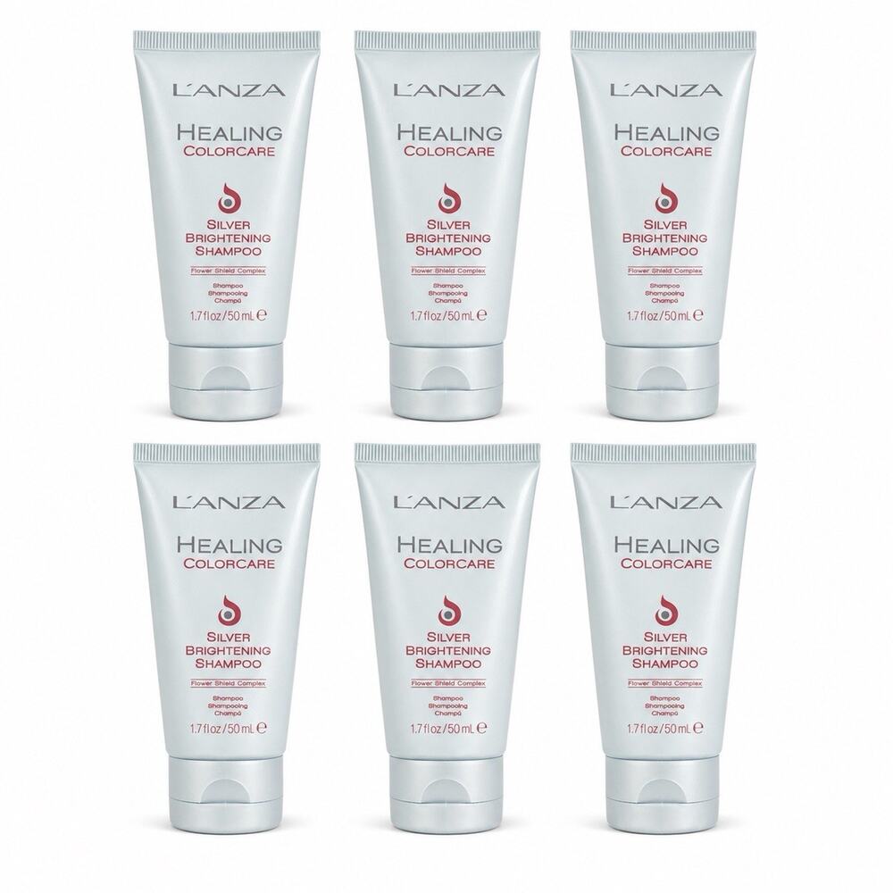 6x L’ANZA Healing ColorCare Silver Brightening Shampoo 1.7 oz 50ml